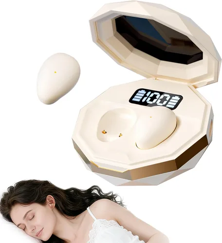 Vista 9 de Auriculares para dormir de lado, Bluetooth inalámbrico invisible Negro