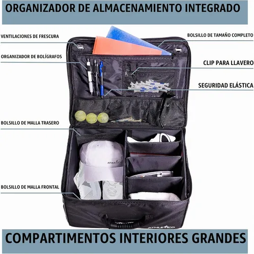 Vista 2 de Athletico - Organizador para cajuela de carro de golf, para guardar accesorios de golf, plegable cuando no se utiliza
