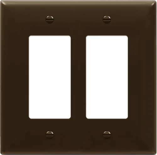 Vista 21 de ENERLITES - Cubierta decorativa de interruptor doble, placa de pared de dos salidas, 2 bandas de gran tamaño, 5.50 x 5.50 pulgadas, termoplástico
