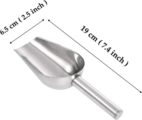 Vista 3 de 4 cucharas pequeñas de acero inoxidable, cucharas medidoras pequeñas de 3 onzas para hielo, azúcar, frijoles mungados, arroz y alimentos