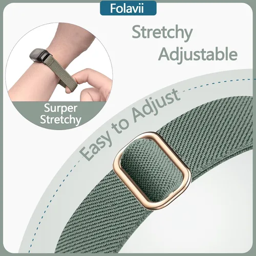 Vista 4 de Paquete de 5 correas elásticas de nailon compatibles con Fitbit Inspire 3 para mujeres y hombres, correa deportiva elástica ajustable suave