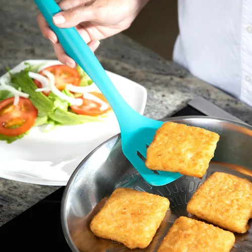Vista 7 de Tomato Kitchenware Nylon Kitchen Utensil Set Tools - Solid Spatula, Slotted Spatula, Soup Ladle, Slotted Ladle, Spaghetti Spoon - Safe for Non-Stick