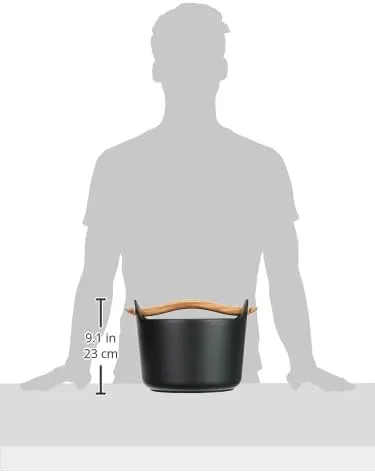 Vista 5 de Iittala Sarpaneva - Olla de hierro fundido con esmaltado negro, de 101 onzas líquidas (3 litros)
