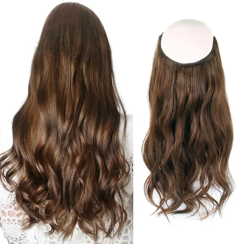Vista 20 de Sassina Extensiones de Cabello con Alambre Invisible Cabello Humano Real con Alambre Transparente Tamaño Ajustable Clips Seguros Naturales Liso