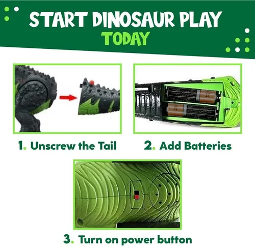 Vista 3 de Toysery Tyrannosaurus T-Rex - Juguete de dinosaurio caminante para niños. Luces LED y sonidos realistas, para niños de 3 a 12 años de edad