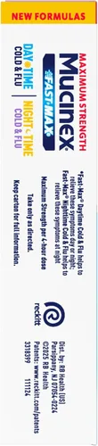 Vista 10 de Mucinex Fast-Max de máxima potencia para resfriado y gripe de día y noche para adultos, poderoso medicamento de venta libre para síntomas