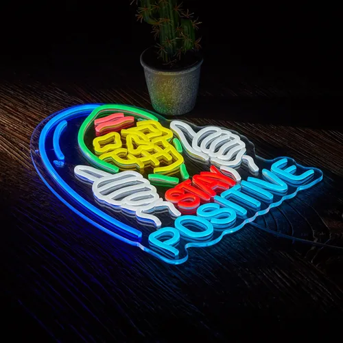 Vista 6 de Letrero de neón de calavera positivo para decoración de pared, luz de neón LED USB regulable para hogar, sala de estar, dormitorio, decoración