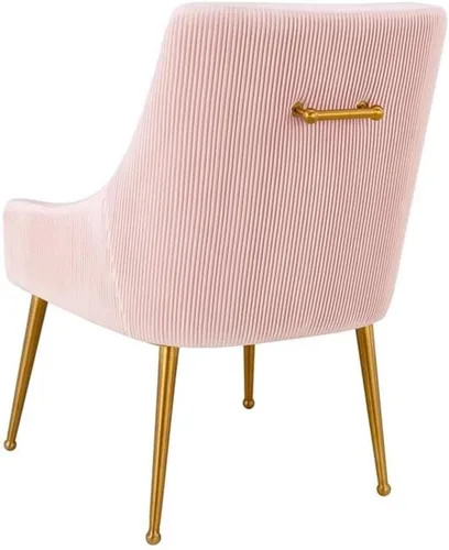Vista 5 de Tov Furniture Beatrix - Silla auxiliar de comedor de terciopelo plisado (rubor)