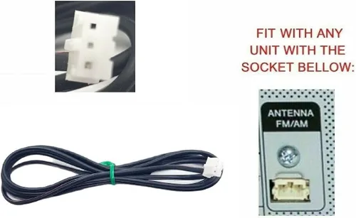Vista 4 de Antena aérea negra FM 3.9 ft Meter 3 PIN Wire para Sony Home Audio SYTEM