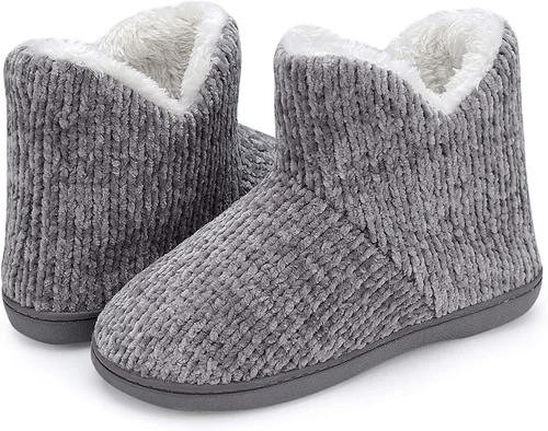 Vista 6 de pantuflas abrigadas de felpa, para interiores y exteriores, ideales para el invierno, para mujer, cómodas, botines