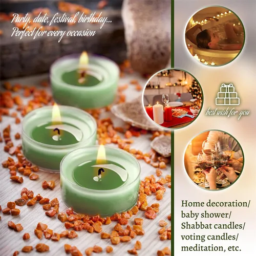Vista 5 de Velas perfumadas hechas a mano, 12 velas redondas de velas de té de cera de abejas naturales, velas sin humo, para spa, decoración del hogar