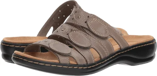 Vista 9 de Clarks Leisa Cacti Q Sandalia tipo chancleta para mujer Cuero negro