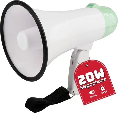 Vista 15 de MyMealivos 20W Megaphone Bullhorn, Built in Siren & 240s Recording, 5.4"×8.6" Portable Megaphone with Volume Control Cover Up to 300 feet+ for