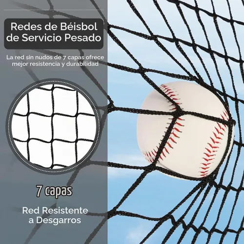 Vista 3 de 6'x6' Baseball Softball Practice Net with Strike Zone Target