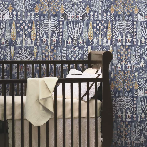 Vista 3 de RoomMates RMK12372PL - Papel tapiz autoadhesivo de Ikat persa Azul