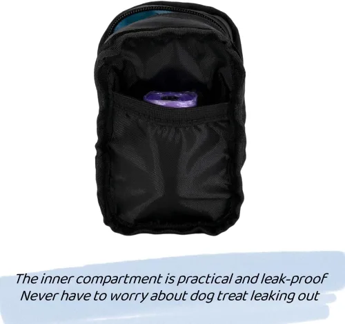 Vista 7 de Bolsa de golosinas para perros, soporte para bolsas de excrementos de perro para correas, contenedor de aperitivos para mascotas con bolsa