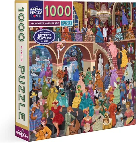 Vista 15 de eeBoo: Piece and Love Alchemist Cabinet - Rompecabezas cuadrado de 1000 piezas, rompecabezas para adultos y familias, incluye piezas brillantes