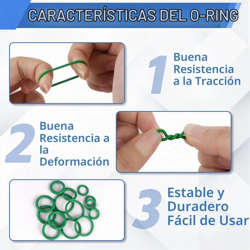 Vista 5 de Kit de reparación de aire acondicionado para automóvil: 270 piezas kit de juntas tóricas de CA y 40 piezas de núcleo de válvula de CA para sistema