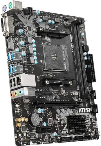 Vista 4 de MSI ProSeries AMD A320 1ª, 2ª y 3ª generación Cumple con Ryzen AM4 DDR4 HDMI DVI USB 3 Micro-ATX Placa base (A320M-A PRO)