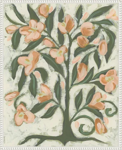 Vista 9 de Amanti Art Lienzo enmarcado para pared, 20 x 16 pulgadas, flores de durazno folclórico, por June Erica Vess, lienzo enmarcado para pared, obras