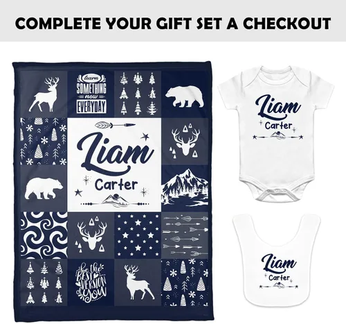 Vista 7 de Zocoshi Manta de Bebé Personalizada – Manta de Bebé Personalizada con Nombre para Niños para Recién Nacidos, Vellón Suave con Monograma (30 x 40)