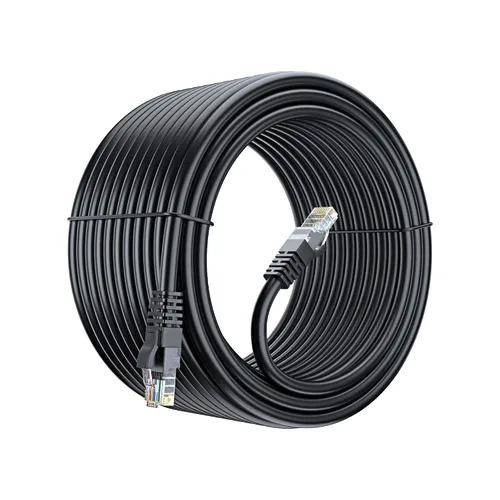 Vista 26 de Maximm Cable Ethernet Cat 6 de 30 pies, cobre 100% puro, cable LAN Cat6, cable de Internet, cable de conexión y cable de red, UTP (negro) de 30 pies