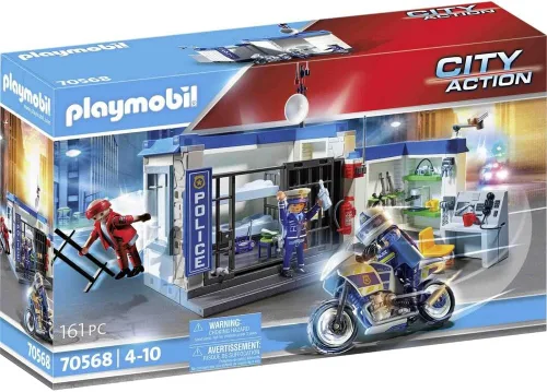 Vista 6 de Playmobil Persecución en helicóptero con furgoneta fugitiva