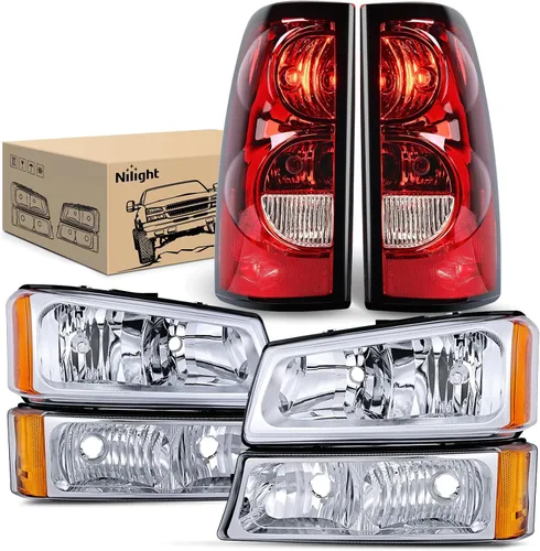 Vista 19 de Faros delanteros Nilight Silverado 2003-2006