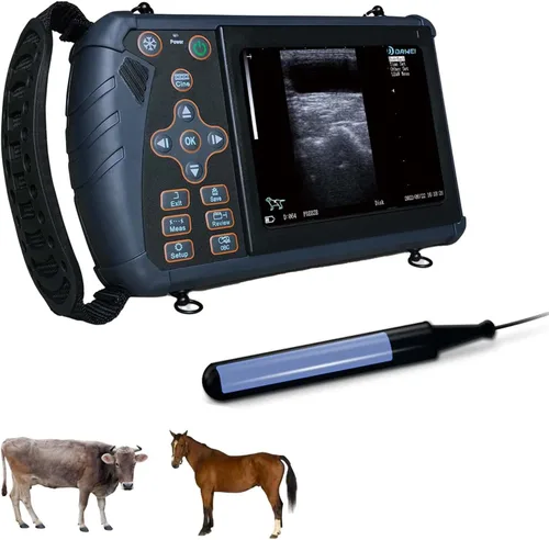 Vista 11 de DAWEI - Máquina de ultrasonido veterinaria para embarazo, escáner portátil de mano para veterinarios, ultrasonido B ligero con sonda impermeable