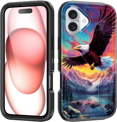 Vista 23 de Funda para iPhone Air con soporte integrado, a prueba de golpes, polvo y caídas, 3 capas, grado militar, funda protectora para iPhone Air de 6.5