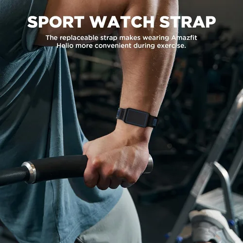 Vista 8 de Correa de silicona para Amazfit Helio Fitness Tracker, correa de repuesto compatible con Amazfit Helio Fitness Tracker, accesorios de correa