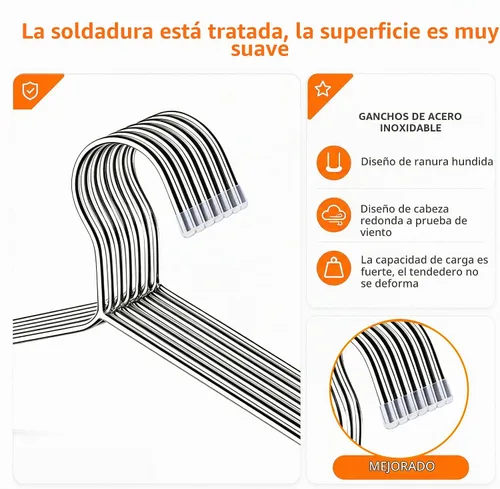 Vista 5 de TIMMY Wire perchas Pack 30 acero inoxidable fuerte metálica perchas ropa 16,5 pulgadas