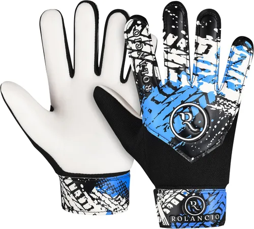 Vista 12 de Rolanicio Guantes de portero Guantes de portero para niños con doble protección para la muñeca Guantes de fútbol de material de látex