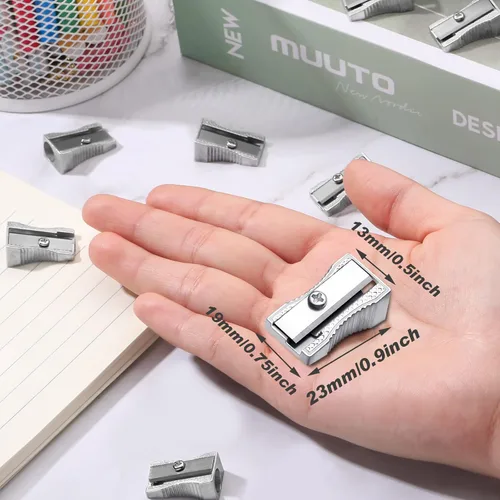 Vista 2 de Fumete 96 sacapuntas de metal mini sacapuntas de metal a granel, sacapuntas de metal de mano de un solo agujero, sacapuntas manuales de aleación