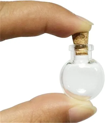 Vista 8 de Mini lindas botellas de vidrio colgantes con forma de estrella, pequeñas botellas colgantes con corcho, tarros de bricolaje, frascos de regalo, 10
