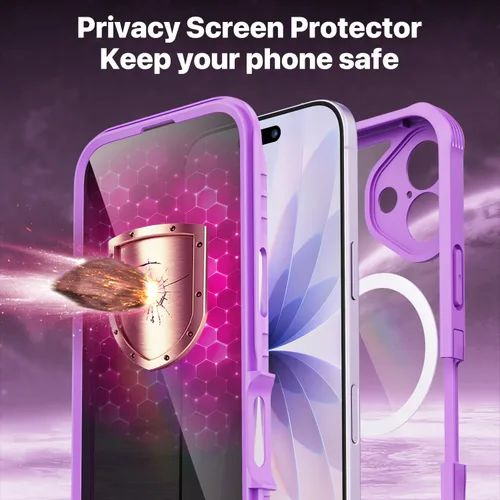 Vista 156 de CENHUFO Funda de privacidad para iPhone 11 Pro, funda de cuerpo completo con protector de pantalla de privacidad de vidrio templado 9H integrado