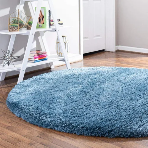 Vista 25 de Rugs.com - Alfombra de la colección Infinity, alfombra de pelo mullido sólida de 2 x 3 pies, color azul Egeo, perfecta para salas de estar