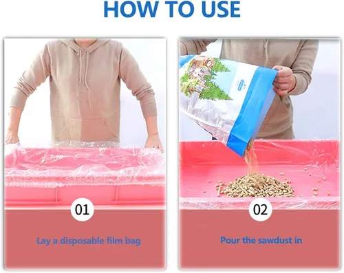 Vista 6 de Bolsas de basura para jaula de conejillo de indias, forro desechable para jaula de conejo, bolsas de basura para animales pequeños, para conejo