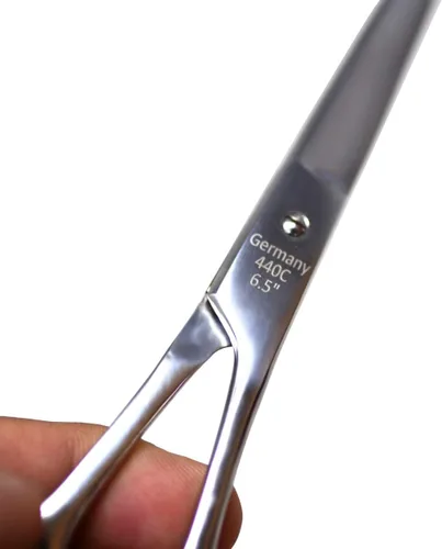 Vista 3 de PRO - Tijeras de peluquero afiladas para corte de pelo, 6.5 pulgadas, peso ligero, fabricado en Alemania, acero con reposamanos
