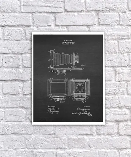Vista 5 de Old Camera Patent Art set de 3 impresiones artísticas sin marco para fotógrafo, regalo