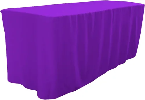 Vista 33 de LA Linen Mantel ajustable de popelina de poliéster, 96.2 in de largo x 30.0 in de ancho x 76.2