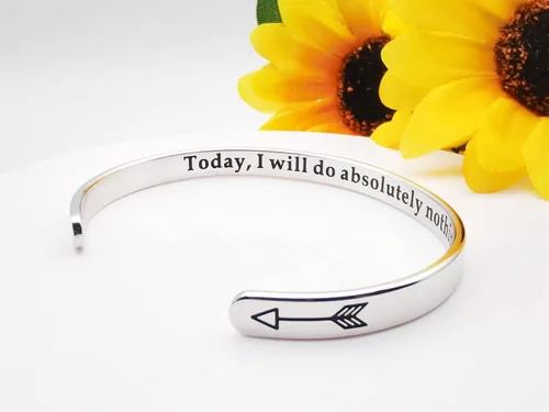 Vista 179 de Pulseras inspiradoras para mujer, joyería de acero inoxidable, con refranes, pulsera motivacional con mensaje oculto, pulseras grabadas para mejor