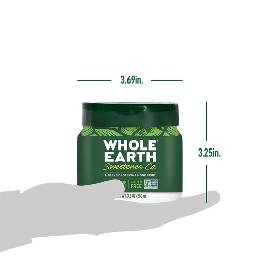 Vista 9 de Whole Earth Endulzante de Estevia y Fruto del Monje a Base de Plantas, Frasco de 9.8 Onzas