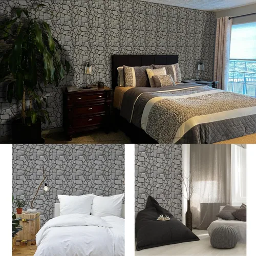 Vista 6 de Paneles de pared 3D de piedra sintética para despegar y pegar, 10 piezas autoadhesivas e impermeables, paneles de pared decorativos texturizados