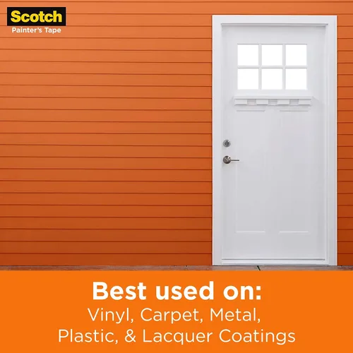 Vista 8 de Scotch Cinta adhesiva resistente para pintores, 6 rollos, 4.77 cm x 54.99 m, para uso en vinilo, alfombra, metal y plástico, cinta adhesiva