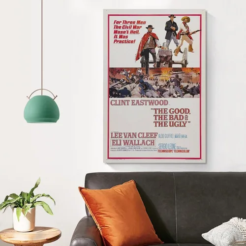 Vista 4 de QMena Póster retro de The Good The Bad And The Fey, póster impreso de alta definición y pósteres de arte de pared impresos en lienzo que se utilizan