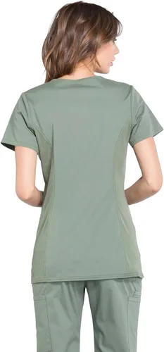 Vista 2 de Cherokee Women's Maternity Scrub Top with 3 Pockets Mock Wrap WW685