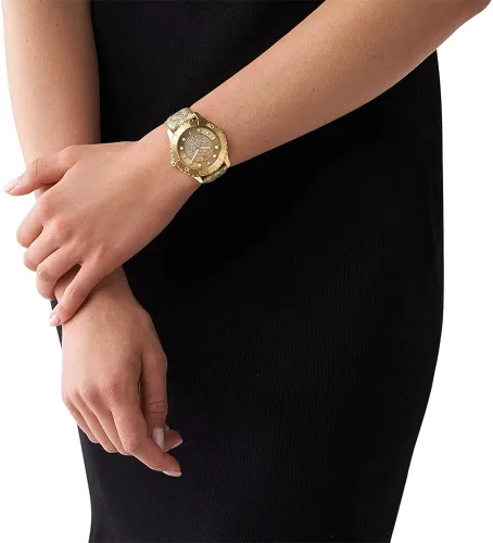 Vista 5 de Michael Kors Runway - Reloj de PVC dorado de tres manos para mujer modelo MK6999 Oro Reloj de cuarzo