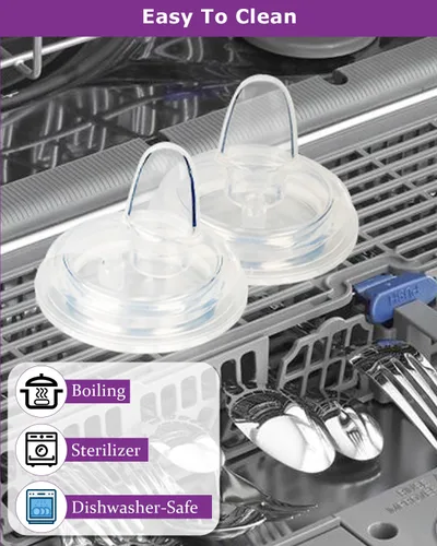 Vista 6 de Tetina para biberones de cuello ancho del Dr. Brown's y biberones con boquilla para sorber, flujo variable, pezones de conversión de silicona, más