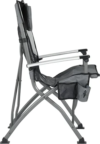 Vista 11 de TIMBER RIDGE Silla plegable de campamento para adultos, sillas plegables de aluminio con respaldo alto con organizador de tazas y reposacabezas